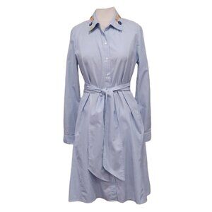 Lord & Taylor Sequined Collar Button Front Cotton Shirt Dress- Sz. Med